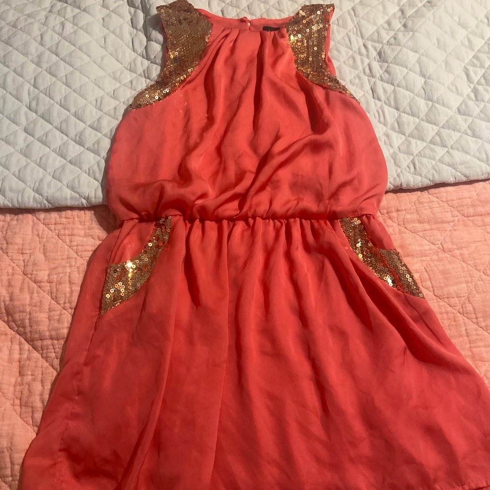 Pink and Gold sequin dress